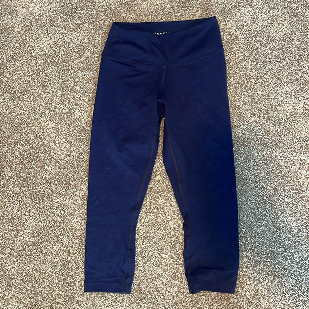 Nobull High Rise Crop Leggings - dark blue heather